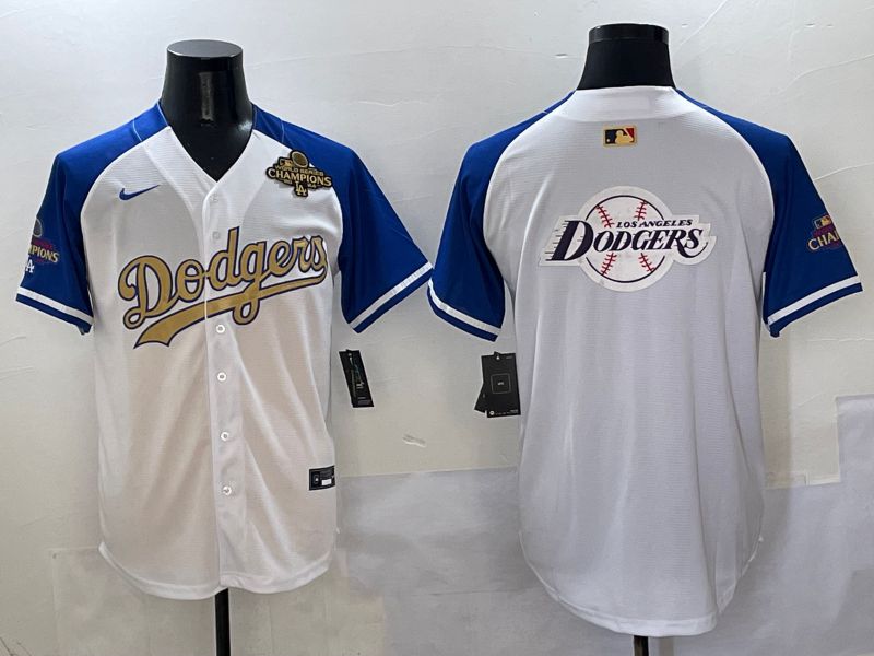 Men Los Angeles Dodgers Blank White Blue Gold Game Nike 2025 MLB Jersey style 42934->los angeles dodgers->MLB Jersey